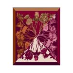 Viskozės dvipusės skaros su burgundiškais motyvais