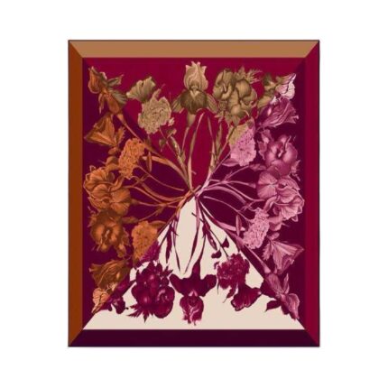 Viskozės dvipusės skaros su burgundiškais motyvais