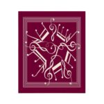 Viskozės dvipusės skaros su burgundiškais motyvais - Image 11