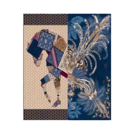 Viskozės dvipusės skaros su mėlynais motyvais