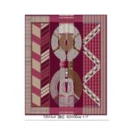 Viskozės dvipusės skaros su burgundiškais motyvais - Image 9