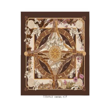 Viskozės dvipusės skaros su rudas motyvais