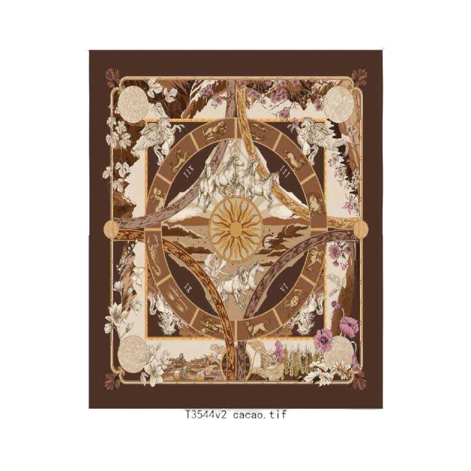 rankines 03_33 Viskozės dvipusės skaros su rudas motyvais - Image 1