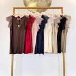 Viskozinė palaidinė su gipiuriu #CLE01-SW1449