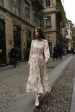 Gėlėta viskozinė suknelė #ED292 - Image 4