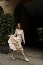 Gėlėta viskozinė suknelė #ED292 - Image 7