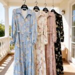 Gėlėta viskozinė suknelė #ED292 - Image 3