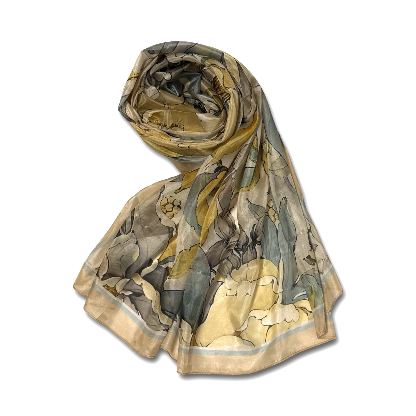 90 x 90 skaros_14 100% šilko šalikas FLEUR (110x180 cm) - Image 1
