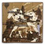 Viskozės skara MAGDALENA (90X90 cm)