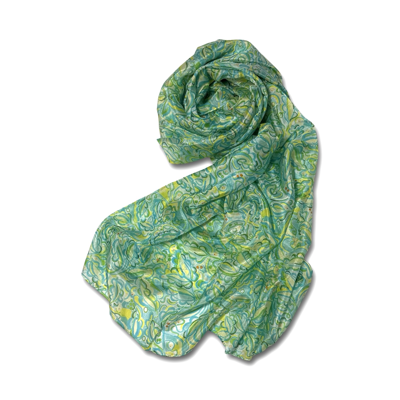 90 x 90 skaros_19 100% šilko šalikas MARGOT (110x180 cm) - Image 1