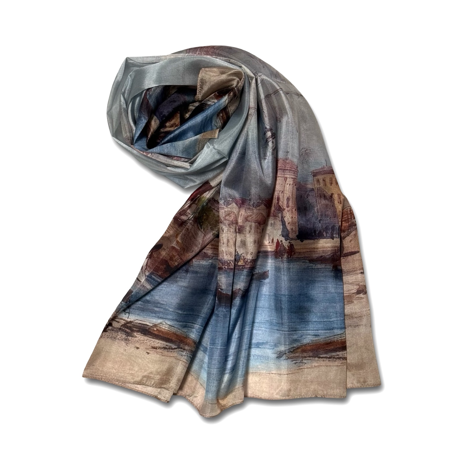 90 x 90 skaros_2 100% šilko šalikas MALIKA (110x180 cm) - Image 1