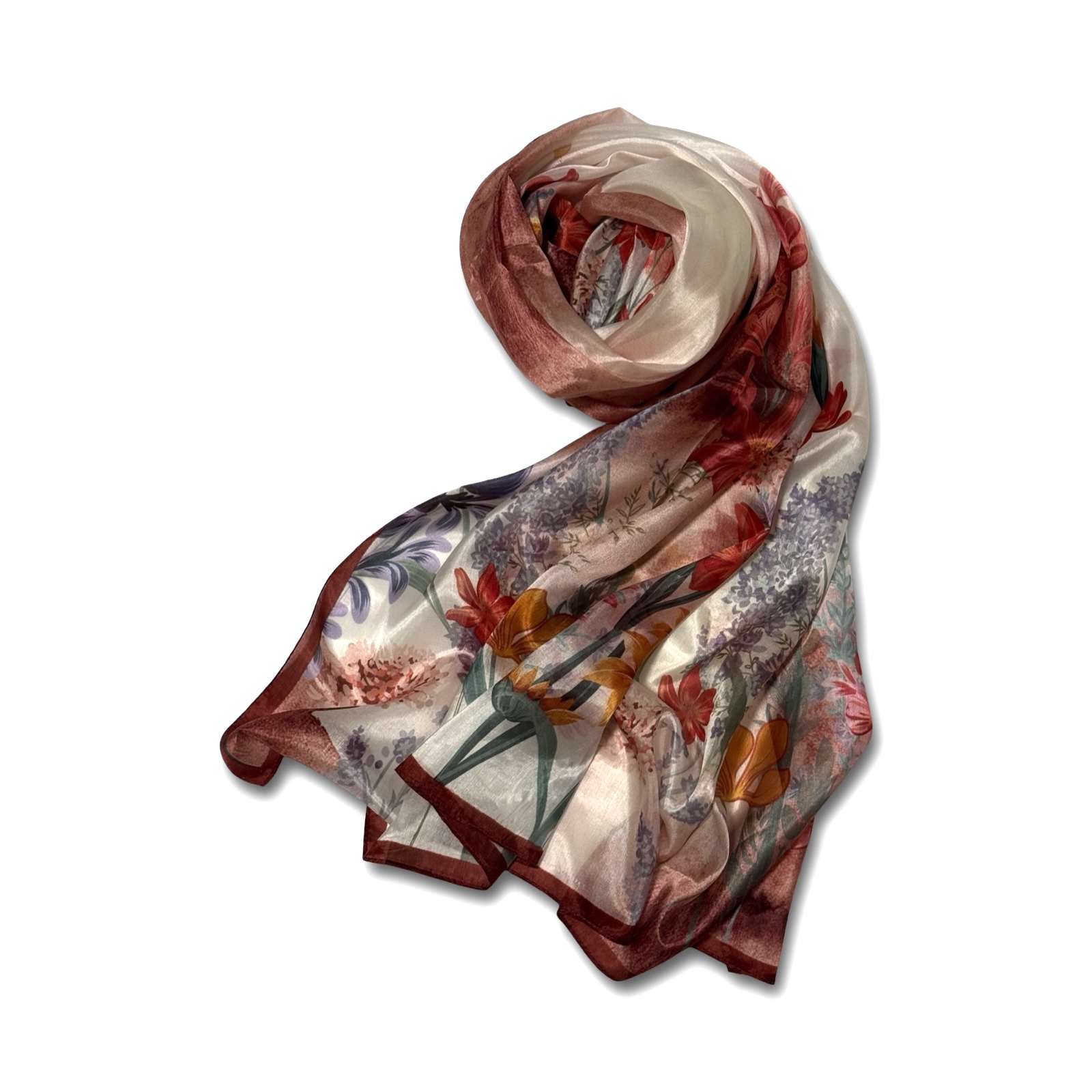 90 x 90 skaros_26 100% šilko šalikas LUCILLE (110x180 cm) - Image 1