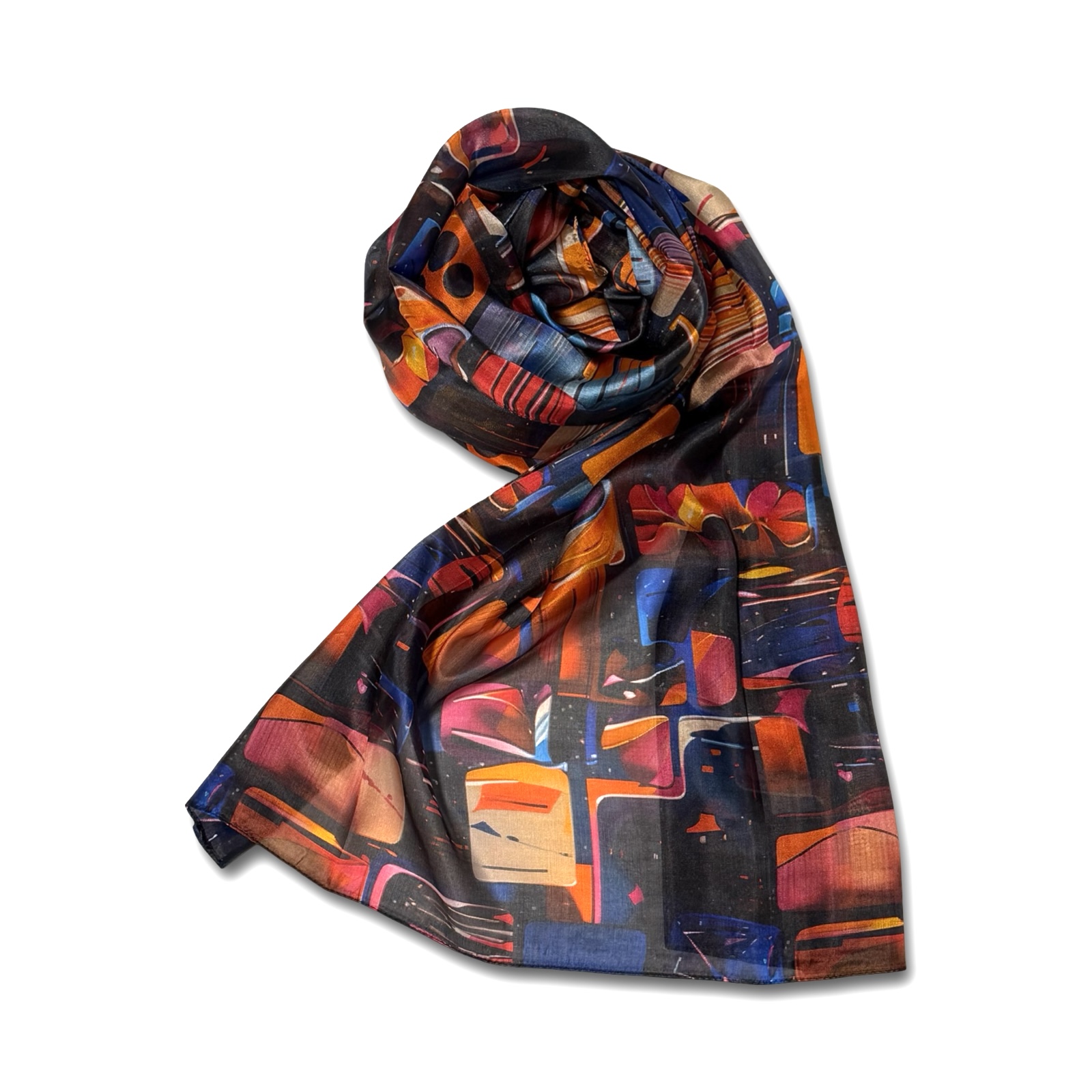 90 x 90 skaros_5 100% šilko šalikas ASTRID (110x180 cm) - Image 1