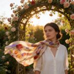 100% šilko šalikas ESTELLE (110x180 cm) - Image 2