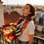 100% šilko šalikas PAULINE (110x180 cm) - Image 2