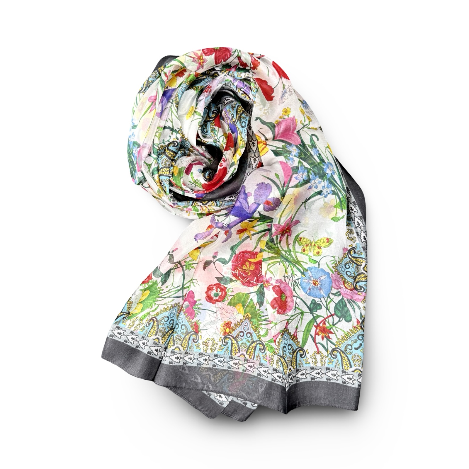 110x180 silk scarves_18 100% šilko šalikas CORTONA (110x180 cm) - Image 1