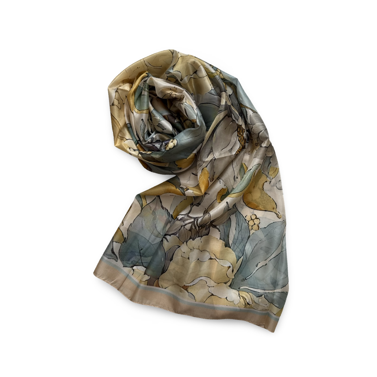 SILK SCARVES 110x180_6 100% šilko šalikas CAMPA (110x180 cm) - Image 1