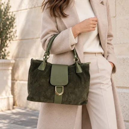 Verstos odos rankinė #86151 SUEDE – Pagrindinė – ant modelio