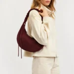 FLCOM86021 SUEDE Bordo itališka verstos odos rankinė 86021 SUEDE ant modelio