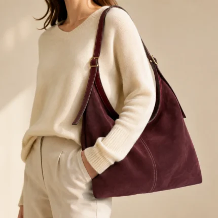 FLCOM86059G SUEDE FL bordo zomšinė rankinė su modeliu