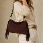 FLCOM86075 SUEDE FL bordo zomšinė rankinė su modeliu