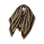 Leopardo rašto vilnos ir viskozės skara – J709 - Image 3