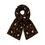 Leopardo rašto vilnos ir viskozės šalikas – J719 - Image 4