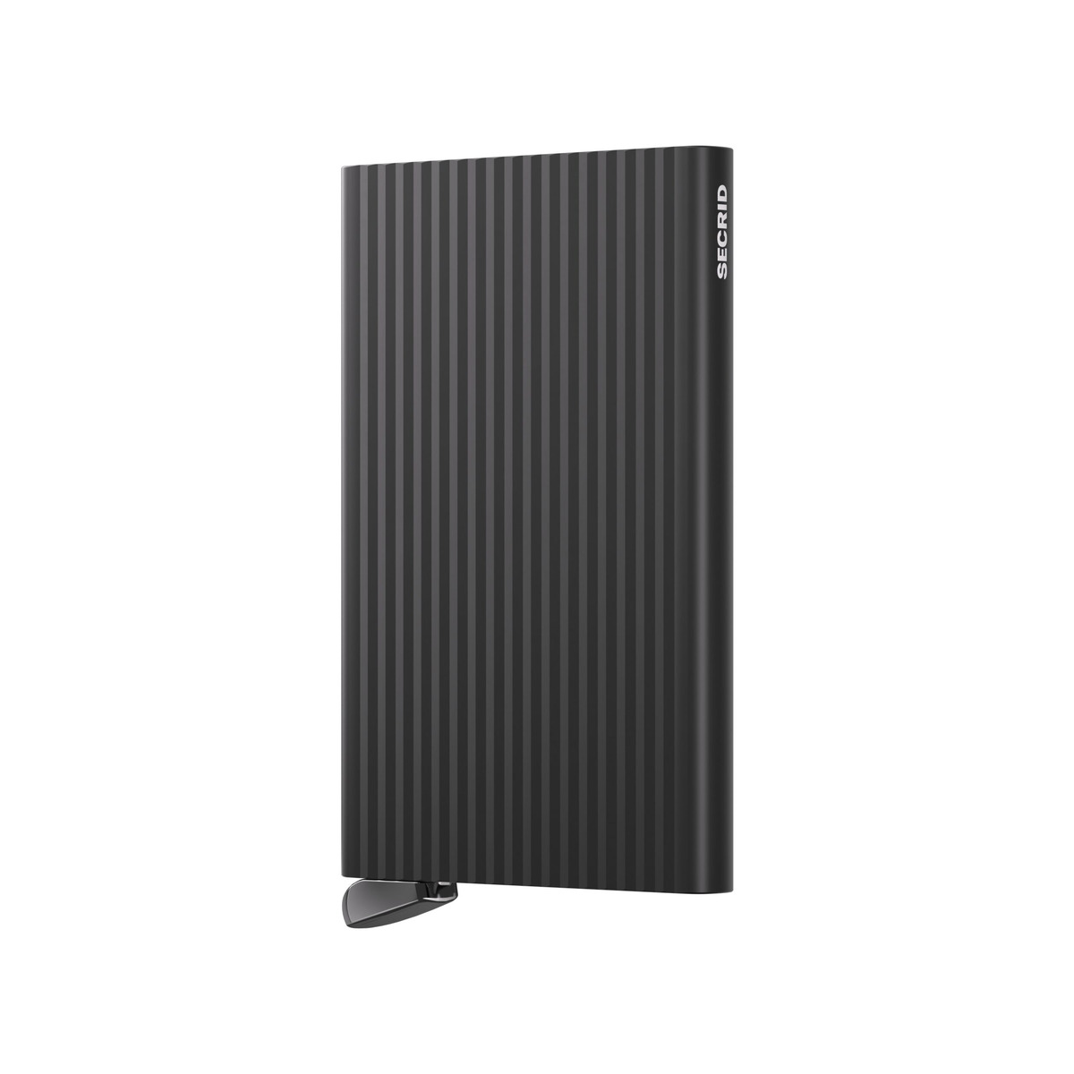 SECRID_CFl-Black+_front_1200x1200 SECRID Premium+ Cardprotector+ Fluted aliuminio kortelių dėklas – juodos sp. - Image 1
