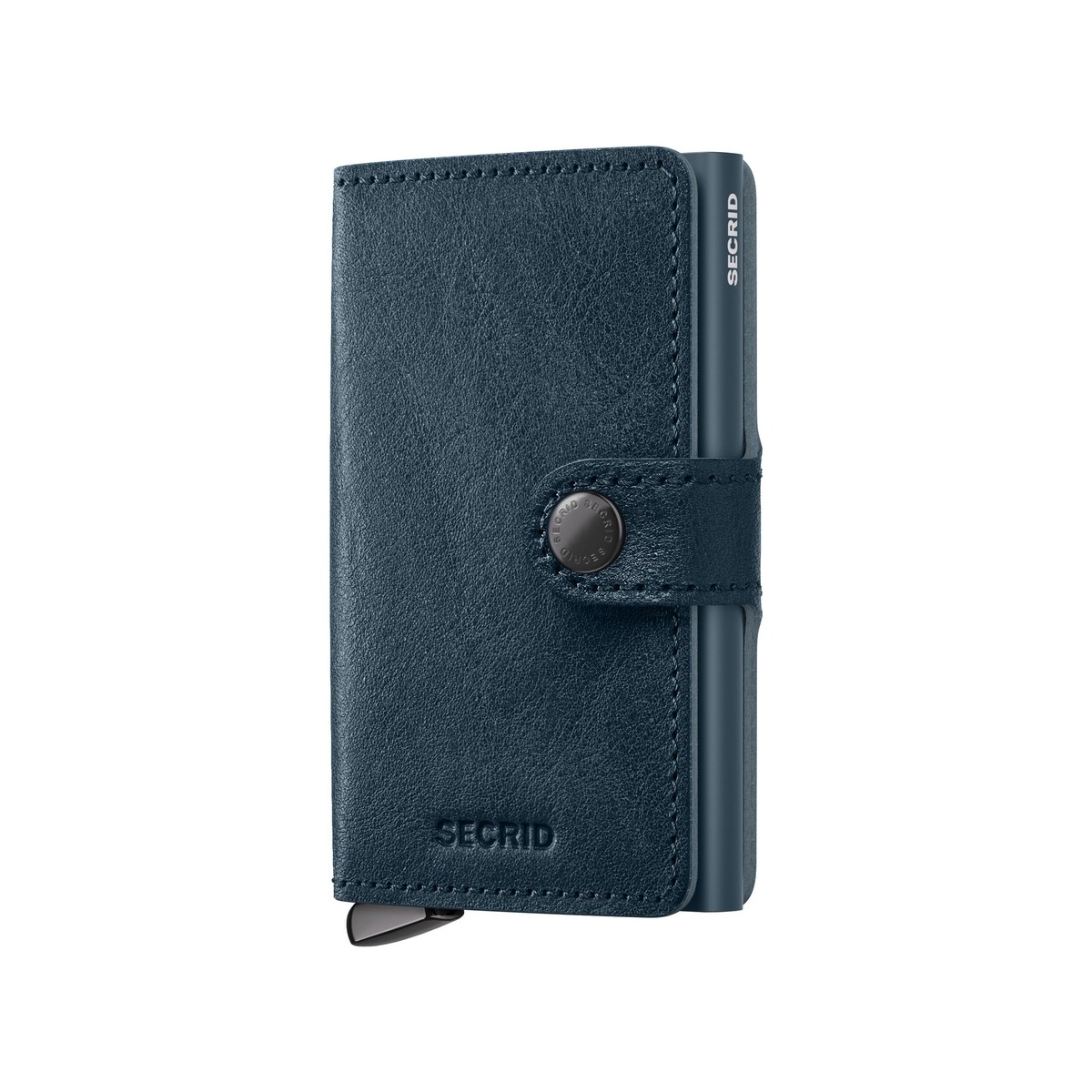 SECRID_MBc-Teal+_front_1200x1200 SECRID Basco Premium+ kompaktiška vienguba piniginė – mėlynai smaragdinės sp. - Image 1