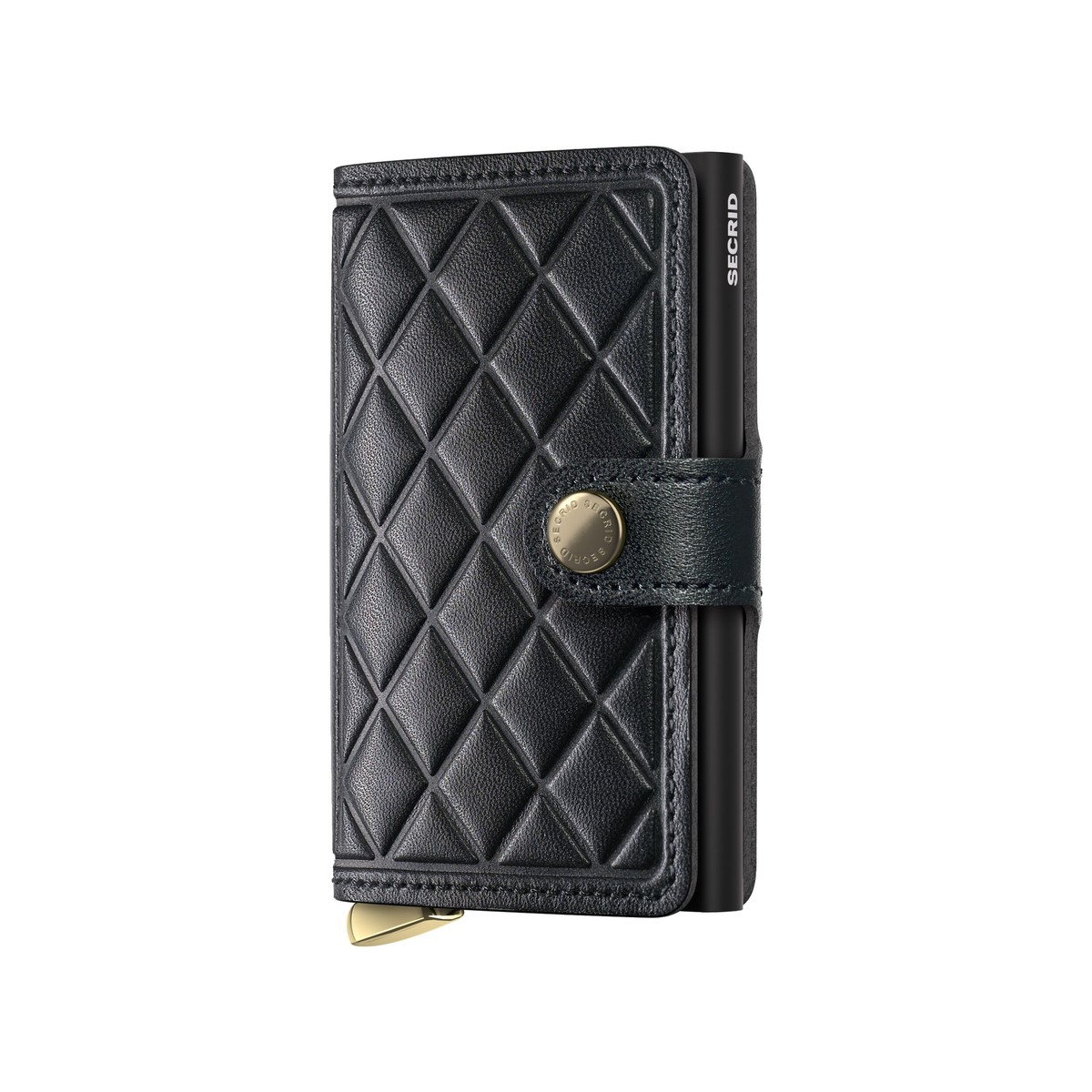 SECRID_MEd-Black+_front_1200x1200 SECRID Emboss Diamond Premium+ kompaktiška vienguba piniginė – juodos sp. - Image 1