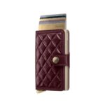 SECRID Emboss Diamond Premium+ kompaktiška vienguba piniginė – bordinė sp. - Image 4