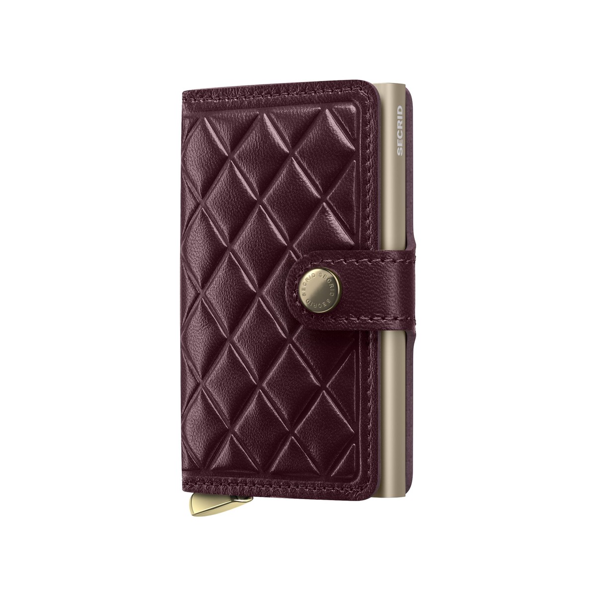 SECRID_MEd-Bordeaux+_front_1200x1200 SECRID Emboss Diamond Premium+ kompaktiška vienguba piniginė – bordinė sp. - Image 1