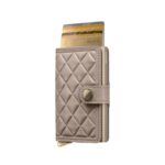 SECRID Emboss Diamond Premium+ kompaktiška vienguba piniginė – kreidos baltos sp. - Image 4