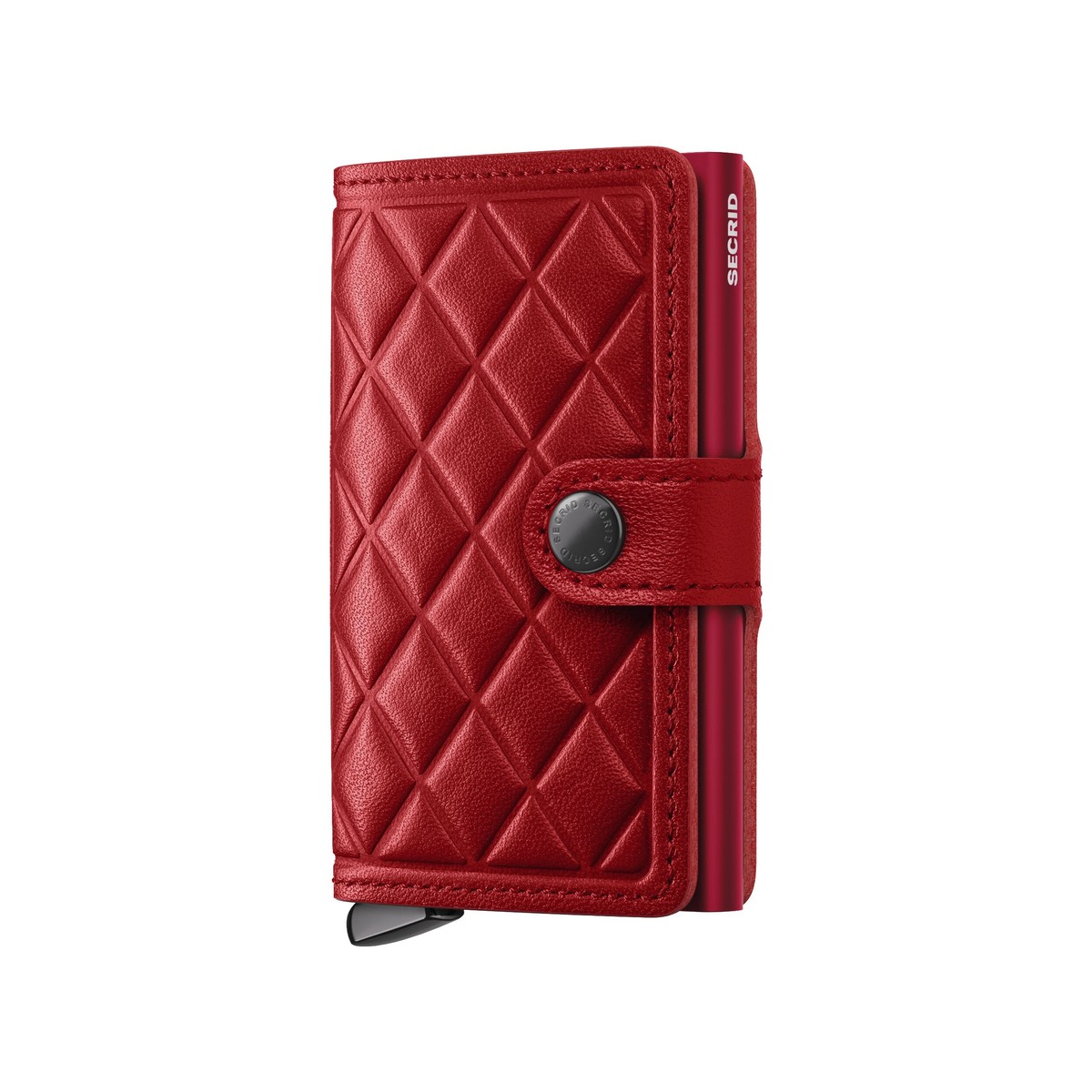 SECRID_MEd-Red+_front_1200x1200 SECRID Emboss Diamond Premium+ kompaktiška vienguba piniginė – raudonos sp. - Image 1