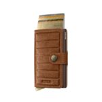 SECRID Emboss Lines Premium+ kompaktiška vienguba piniginė – konjako sp. - Image 4