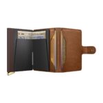SECRID Emboss Lines Premium+ kompaktiška vienguba piniginė – konjako sp. - Image 5