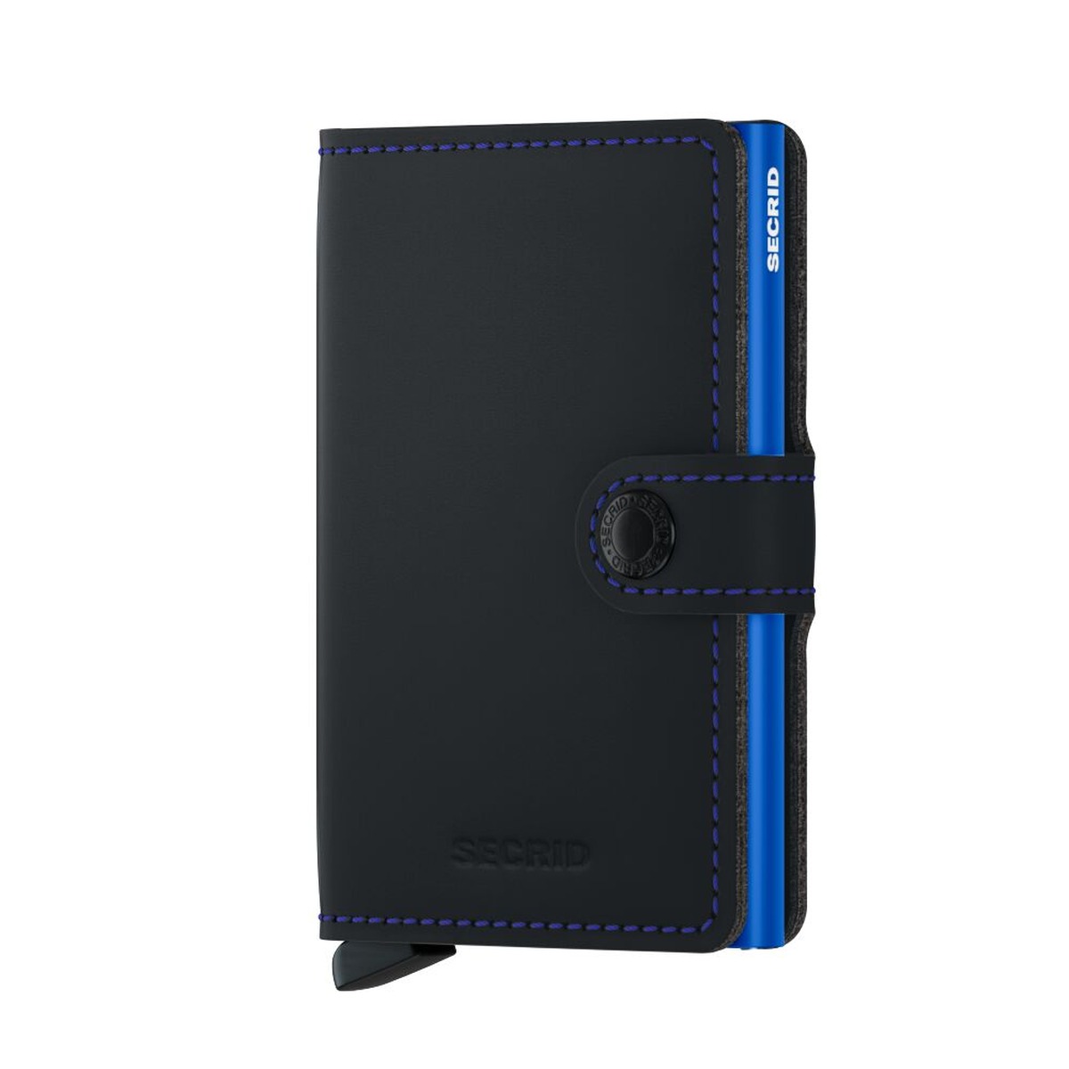 SECRID_MM-Black_Blue_front_1200x1200 SECRID Matte kompaktiška vienguba piniginė – juodos / mėlynos sp. - Image 1