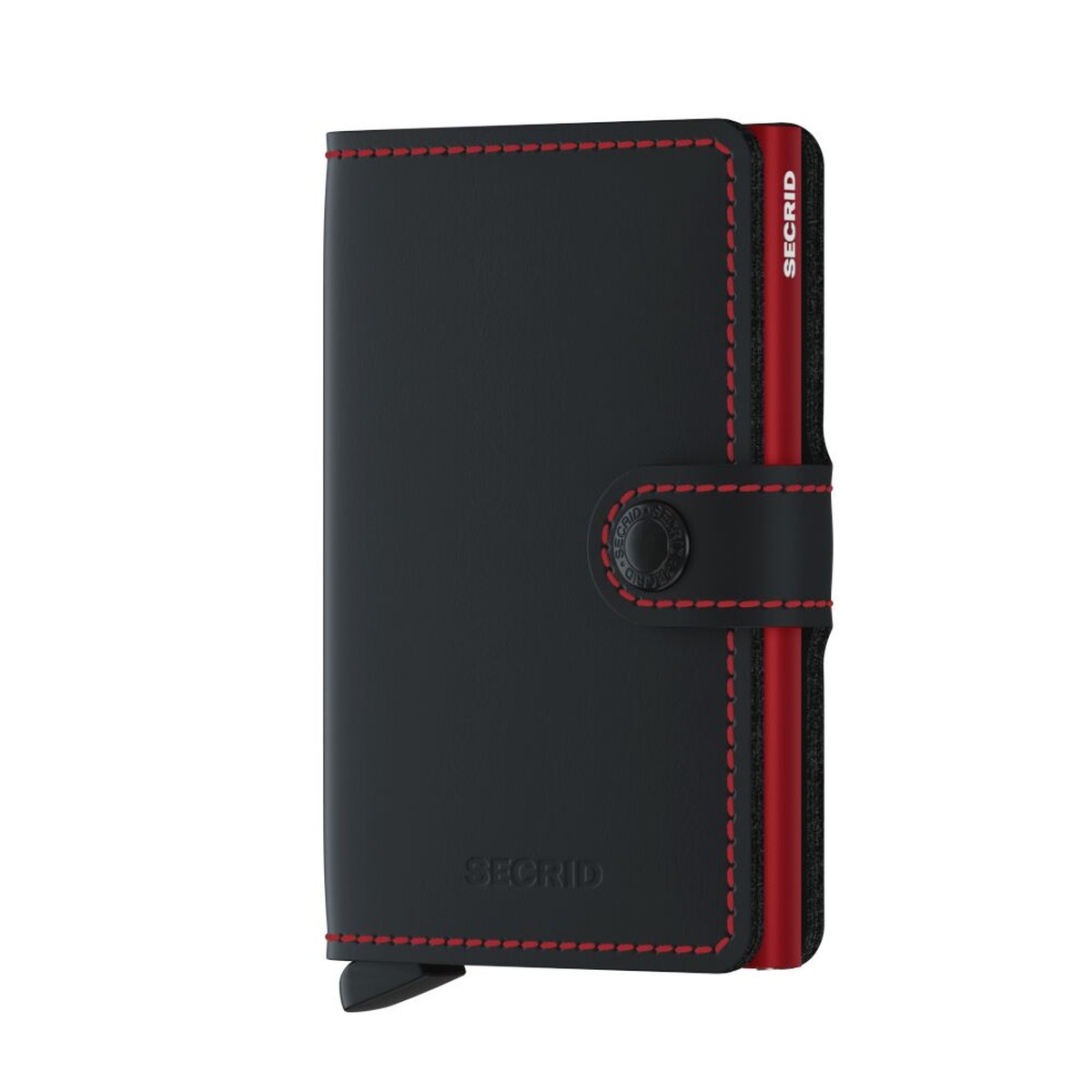 SECRID_MM-Black_Red_front_1200x1200 SECRID Matte kompaktiška vienguba piniginė – juodos / raudonos sp. - Image 1