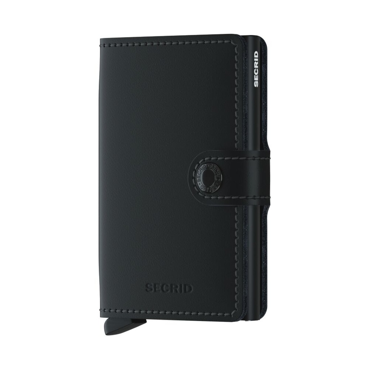 SECRID_MM-Black_front_1200x1200 SECRID Matte kompaktiška vienguba piniginė – juodos sp. - Image 1