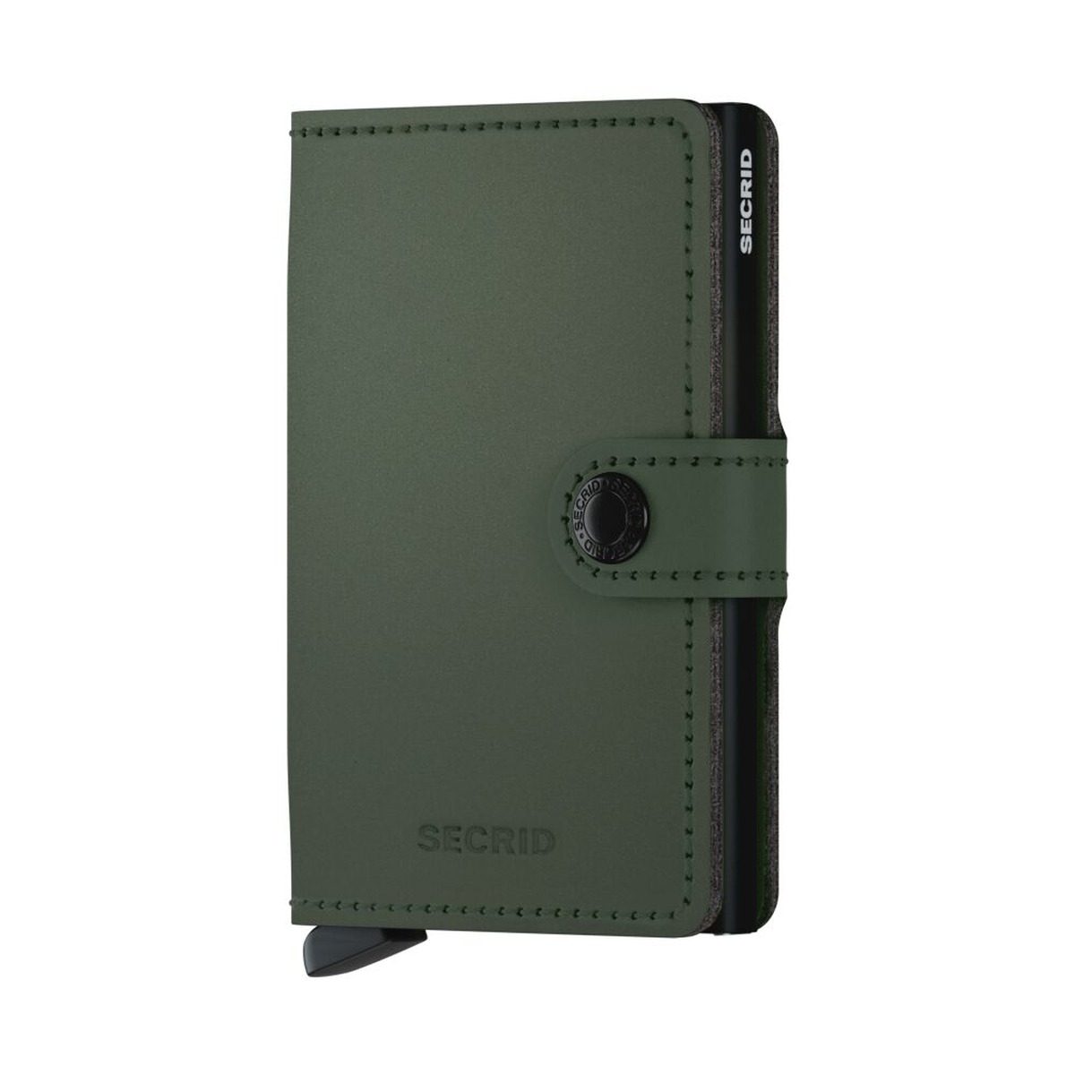 SECRID_MM-Green-Black_front_1200x1200 SECRID Matte kompaktiška vienguba piniginė – žalios / juodos sp. - Image 1