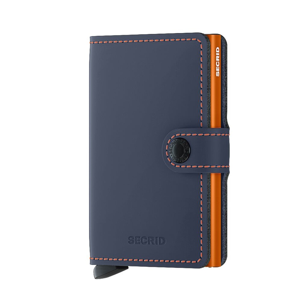 SECRID_MM-Night_Blue_Orange_front_1200x1200 SECRID Matte kompaktiška vienguba piniginė – tamsiai mėlynos / oranžinės sp. - Image 1