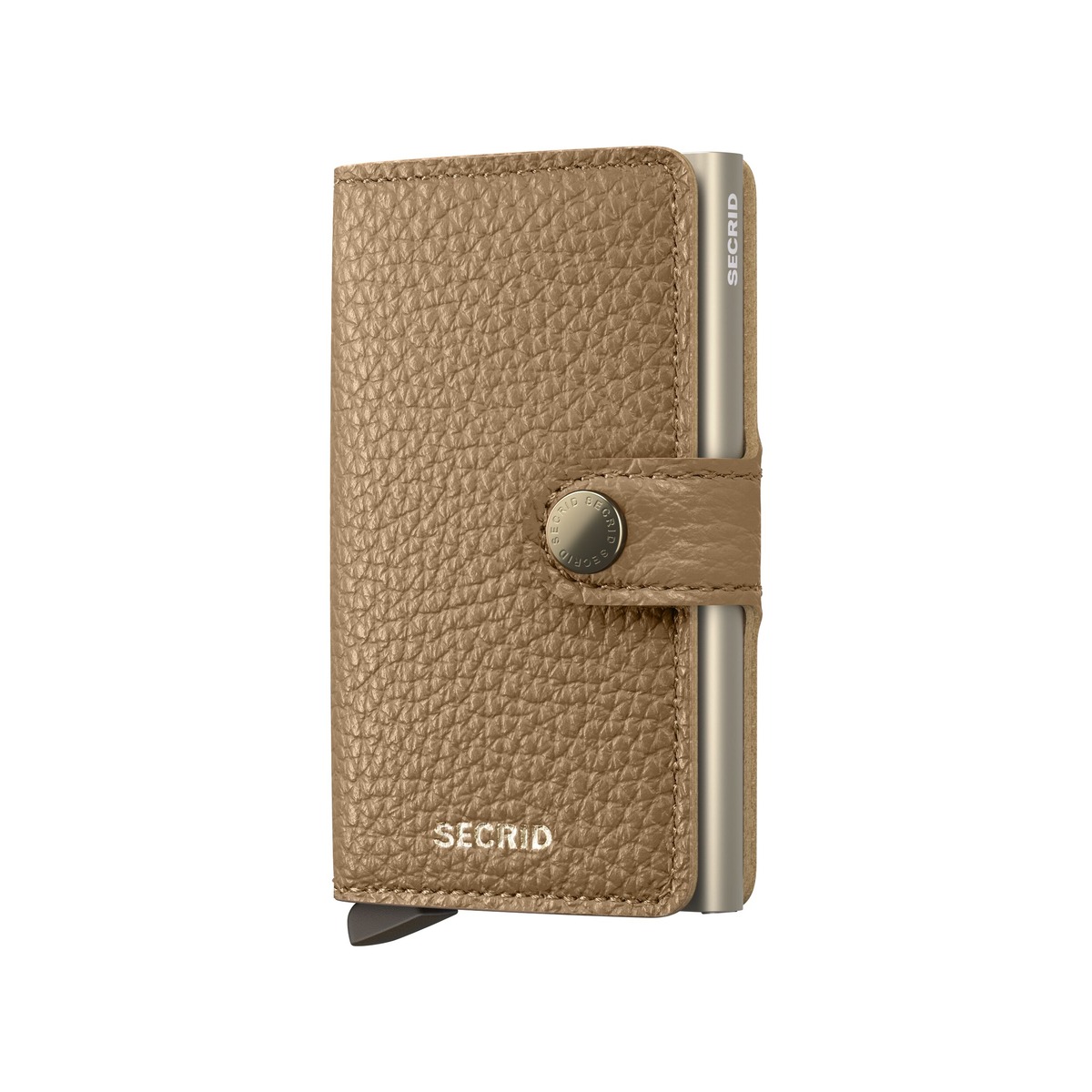 SECRID_MPe-Cappuccino_front_1200x1200 SECRID Pebble kompaktiška vienguba piniginė – kapučino sp. - Image 1