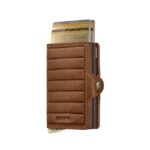 SECRID Emboss Lines Premium+ kompaktiška dviguba piniginė – konjako sp. - Image 4