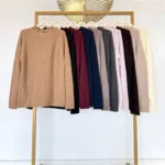 Rumbuoto mezgimo merino vilnos ir kašmyro megztinis (TU) – CLE01-11535 - Image 2