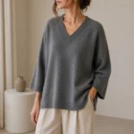100 % merino vilnos megztinis V formos iškirpte – EM-11470