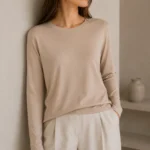 Plona modalinė palaidinė ilgomis rankovėmis – EM-ESW394 - Image 2