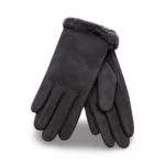 Moteriškos pašiltintos viskozinės pirštinės su kailiuku – H1321-GLOVE - Image 3
