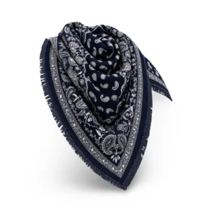 tamsiai mėlyna su ornamentais