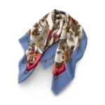 Didelė viskozės skara su grandinių ornamentais – B1585 - Image 2