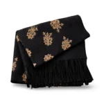 Vilnos ir viskozės šalikas su siuvinėtais ornamentais – Z829 - Image 7